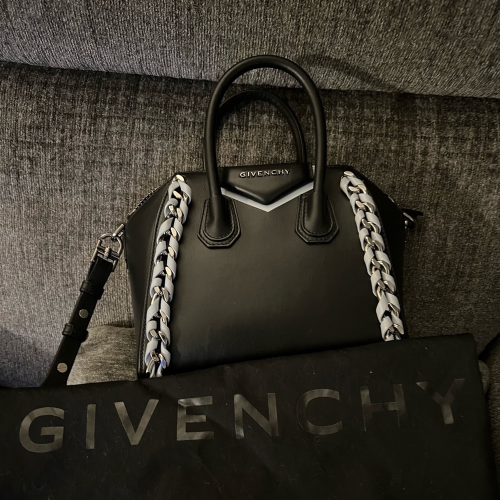 Givenchy Mini Antigona Woven Chain Leather Satchel